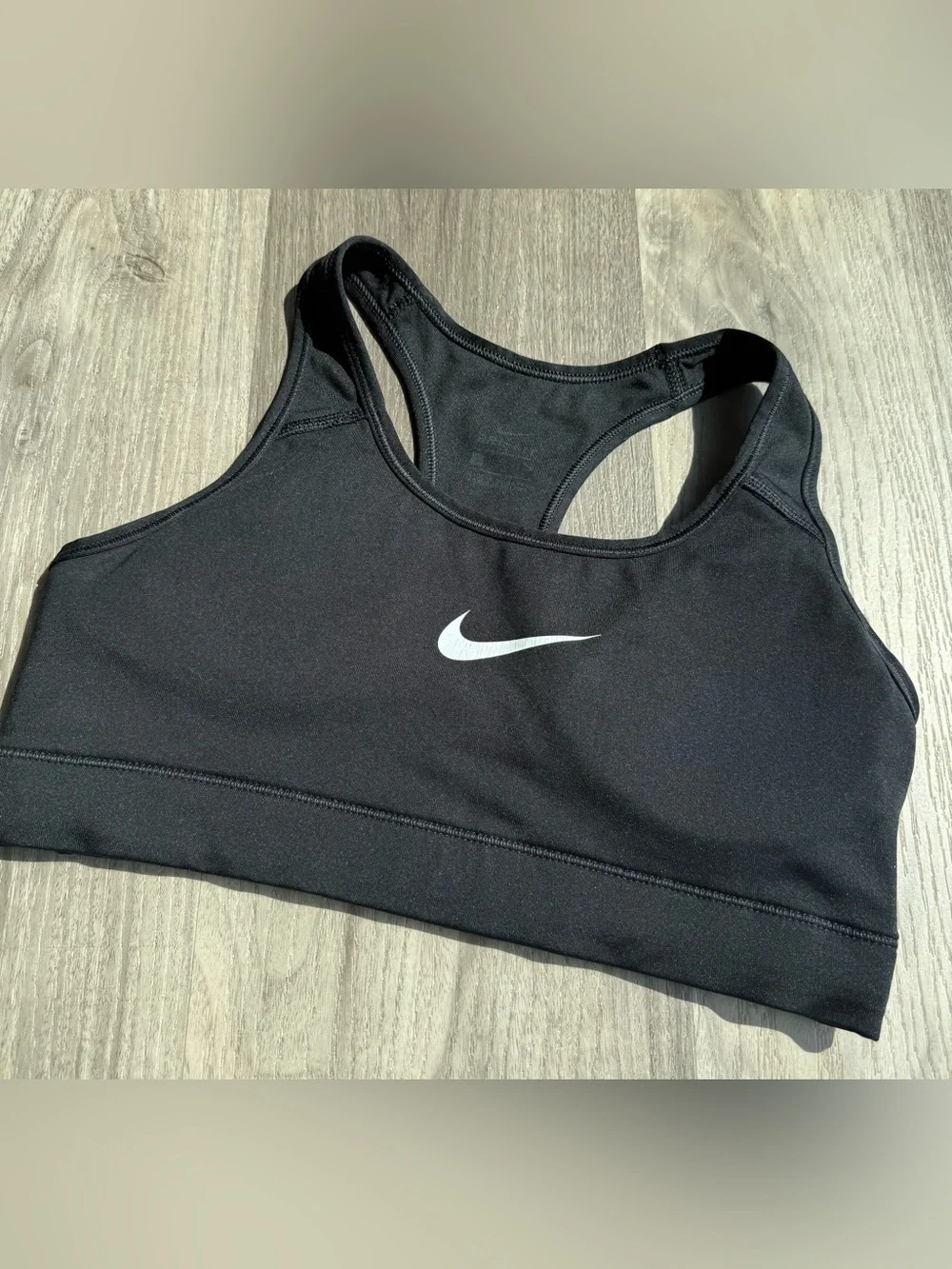 GUC, Nike Black Sports Bra with White Swoosh Racerback